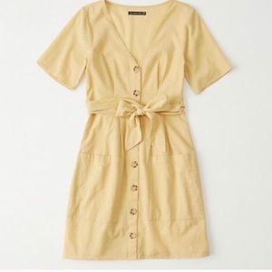 Abercrombie & Fitch Yellow Button-up Dress
